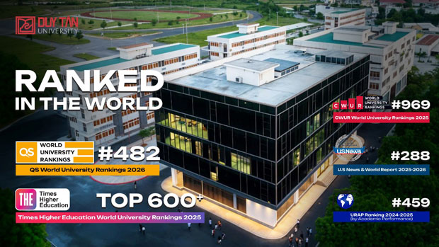ĐH Duy Tân tiếp tục trong Top 500 thế giới trên Bảng QS World University Rankings 2026