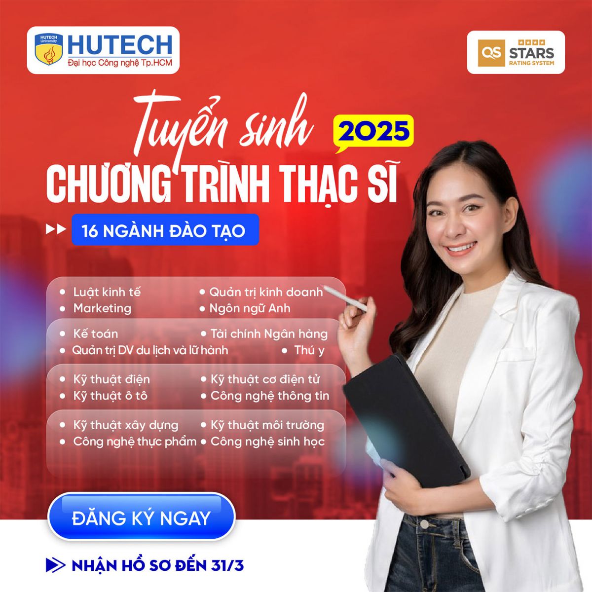 HUTECH tuyển sinh 16 chuyên ngành trình độ thạc sĩ năm 2025 - ảnh 1