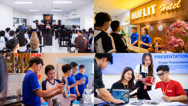 Khám phá đại bản doanh các lớp học thực hành tại HUFLIT