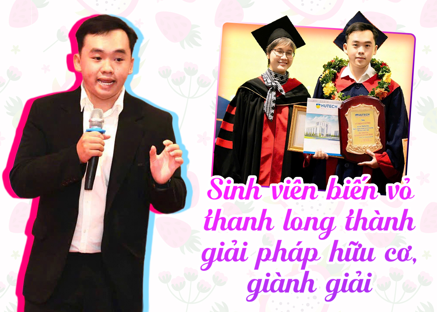 Sinh viên biến vỏ thanh long thành giải pháp hữu cơ, giành giải - Ảnh 1