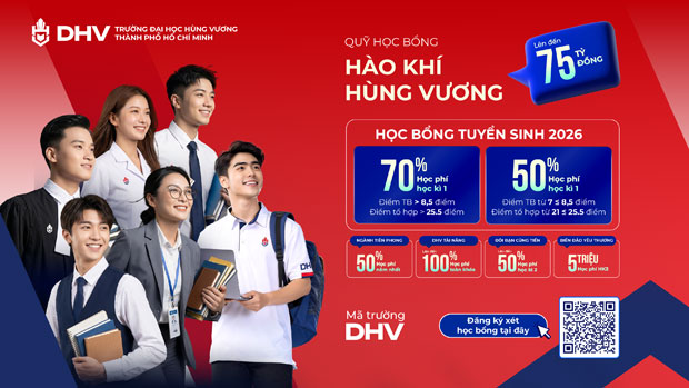Xét học bạ tại DHV - Cơ hội nhận học bổng, hỗ trợ học phí vào ĐH cho 2K8