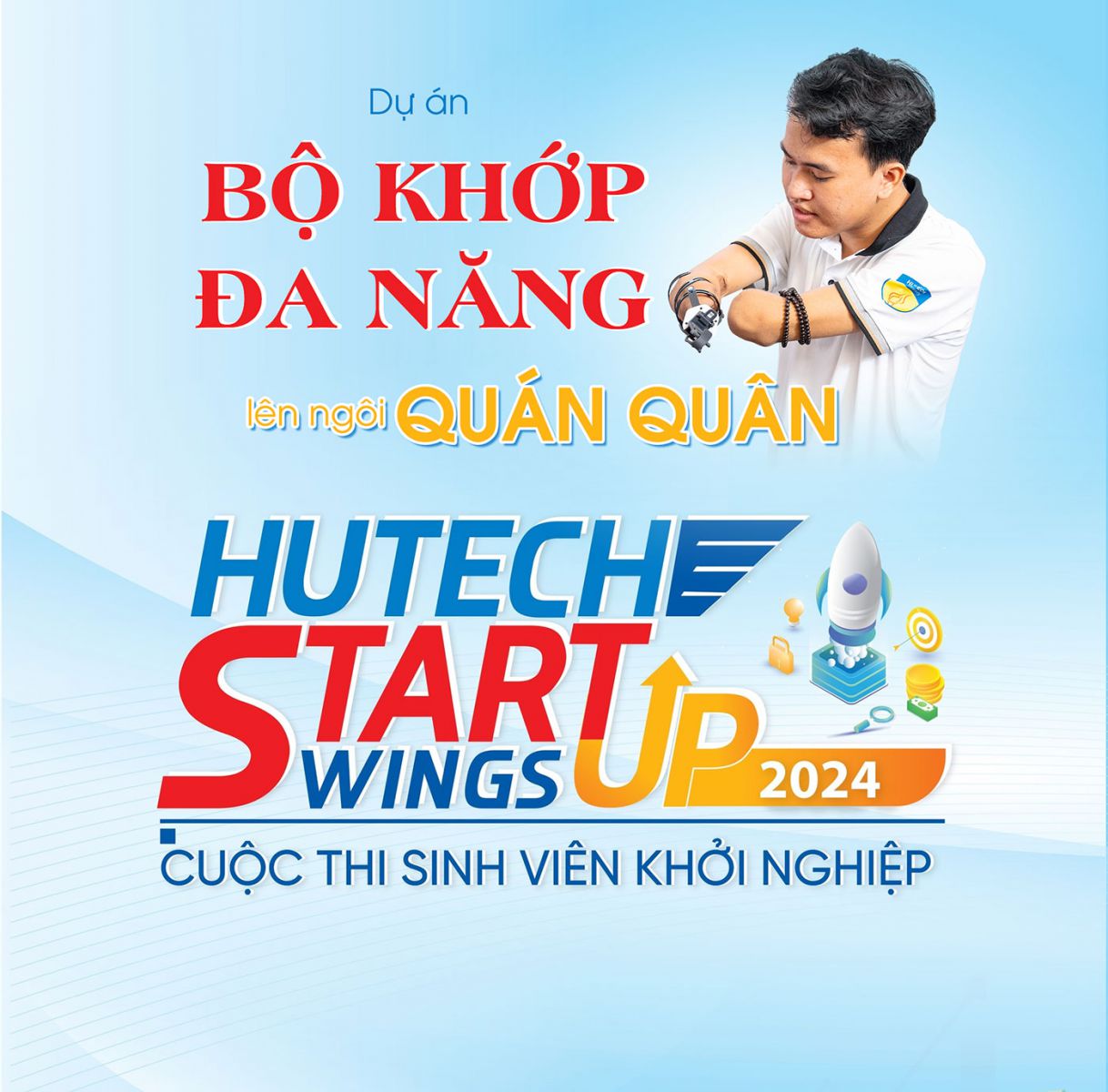 Dự án Bộ khớp đa năng lên ngôi Quán quân HUTECH Startup Wings 2024 - ảnh 1 Dự án Bộ khớp đa năng lên ngôi Quán quân HUTECH Startup Wings 2024 - ảnh 1
